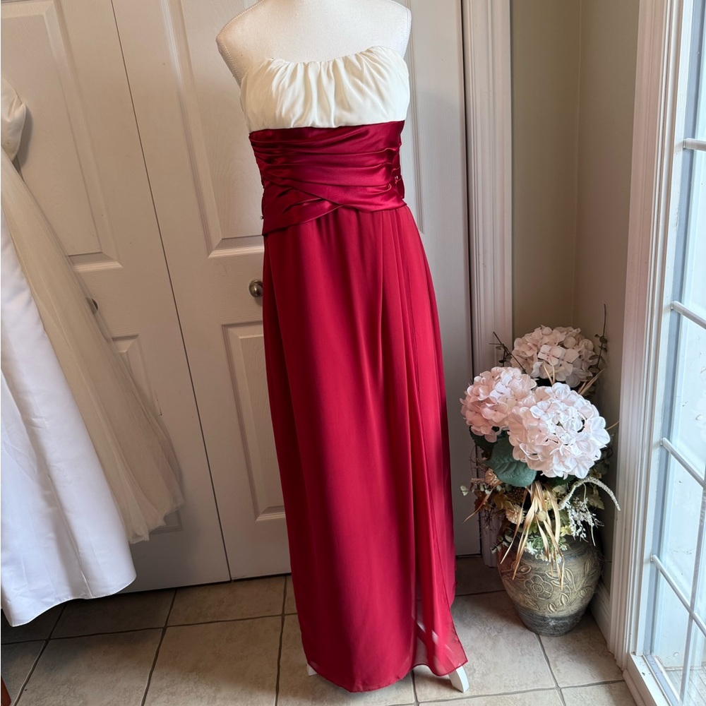 Sophia Tolli Strapless Red and white Dress